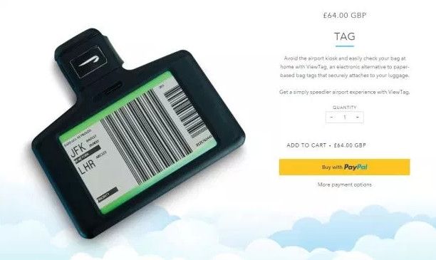 英航官网上，TAG目前预售价为64英镑。